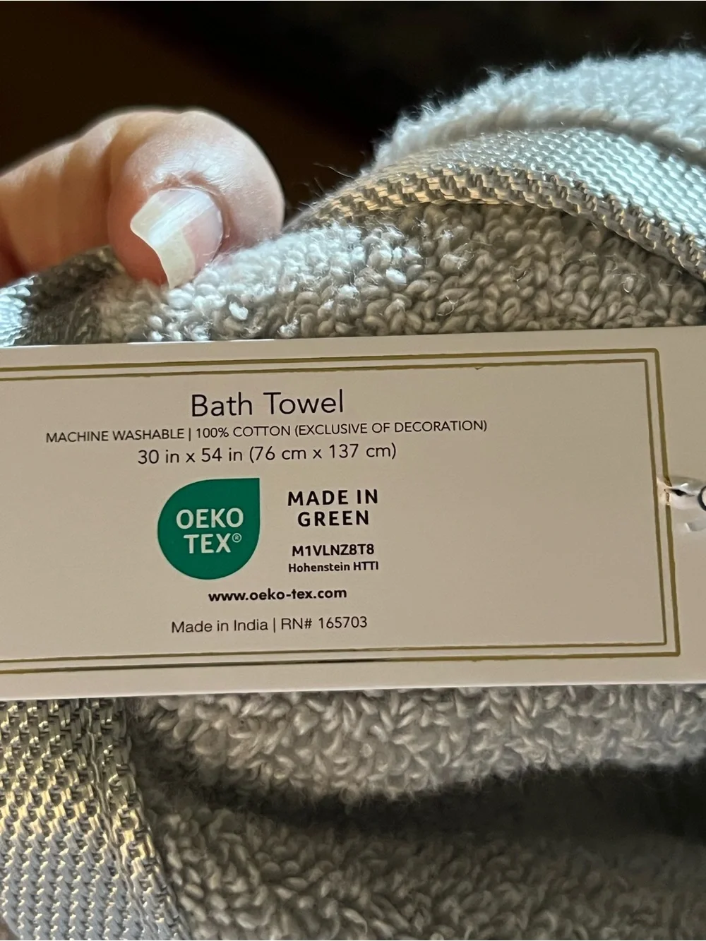 Hotel Collection Light Gray Plush Bath Towel - Soft Absorbent Home Accent 30x54